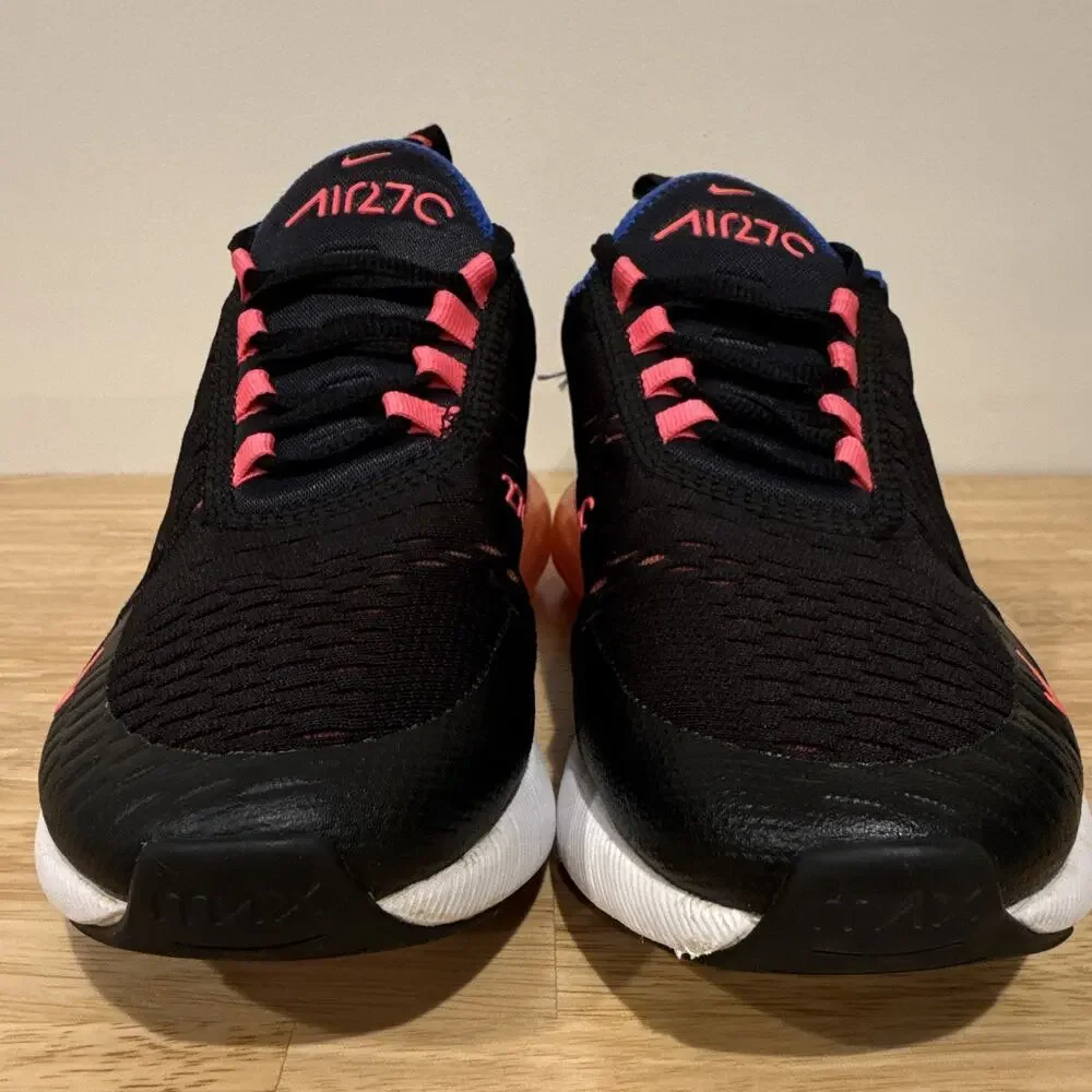 Nike Air Max 270 Women’s 8.5 Black Bright Crimson Hyper Pink Racer Blue Sneakers